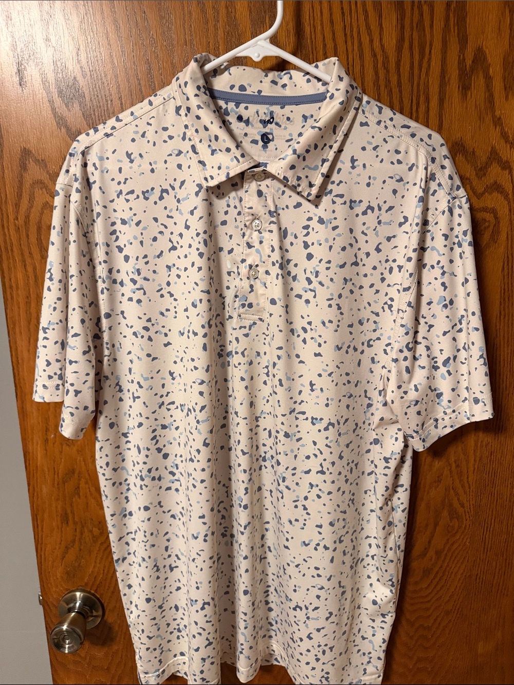 chubbies Cream Polo with Blue Print